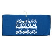 Bikesexual I'll Ride Just About Anything Large Microfiber Waffle Golf Towel