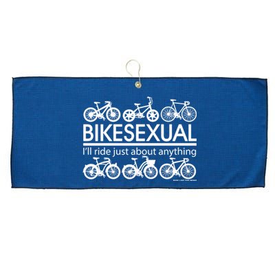 Bikesexual I'll Ride Just About Anything Large Microfiber Waffle Golf Towel