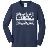 Bikesexual I'll Ride Just About Anything Kids Long Sleeve Shirt