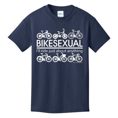 Bikesexual I'll Ride Just About Anything Kids T-Shirt