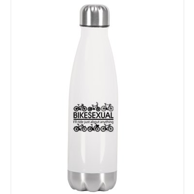 Bikesexual I'll Ride Just About Anything Stainless Steel Insulated Water Bottle