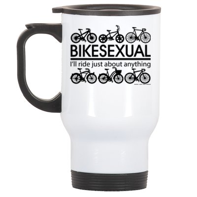 Bikesexual I'll Ride Just About Anything Stainless Steel Travel Mug