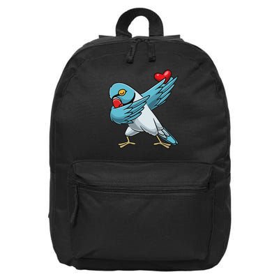 Blue Indian Ringneck Dabbing Parrot Bird With Heart 16 in Basic Backpack