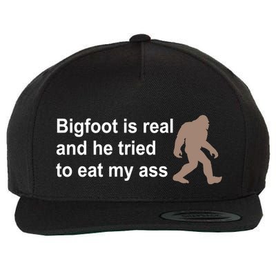 Bigfoot Is Real And He Tried To Eat My Ass Hat Wool Snapback Cap