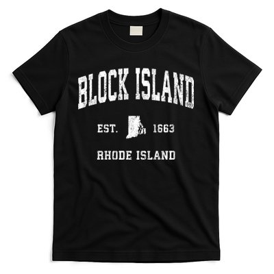 Block Island Rhode Island Ri Vintage Athletic Sports T-Shirt