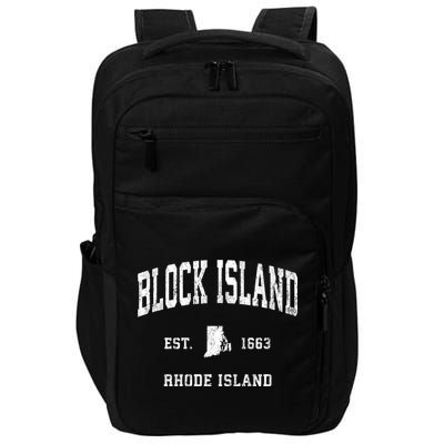 Block Island Rhode Island Ri Vintage Athletic Sports Impact Tech Backpack