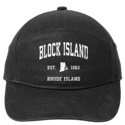 Block Island Rhode Island Ri Vintage Athletic Sports 7-Panel Snapback Hat