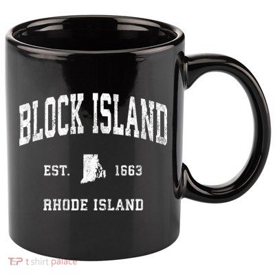 Block Island Rhode Island Ri Vintage Athletic Sports 11oz C Handle Ceramic Mug