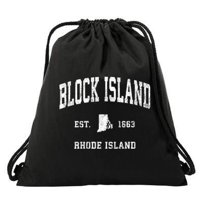 Block Island Rhode Island Ri Vintage Athletic Sports Drawstring Bag