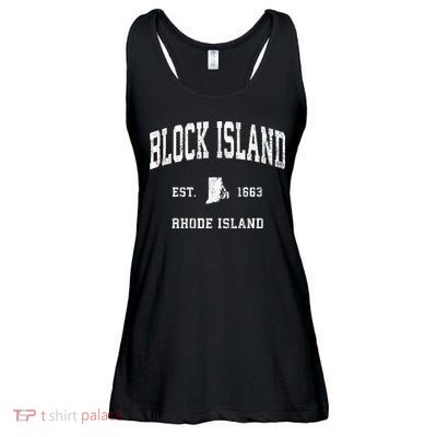 Block Island Rhode Island Ri Vintage Athletic Sports Ladies Essential Flowy Tank