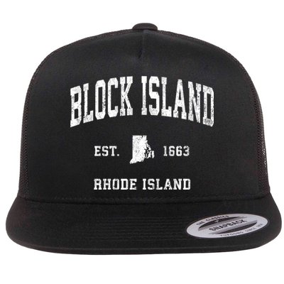 Block Island Rhode Island Ri Vintage Athletic Sports Flatbill Hat