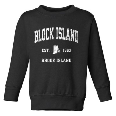 Block Island Rhode Island Ri Vintage Athletic Sports Toddler Sweatshirt
