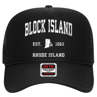 Block Island Rhode Island Ri Vintage Athletic Sports Trucker Hat