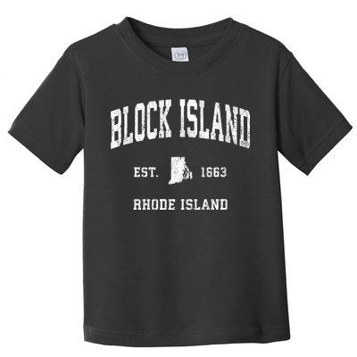 Block Island Rhode Island Ri Vintage Athletic Sports Toddler T-Shirt