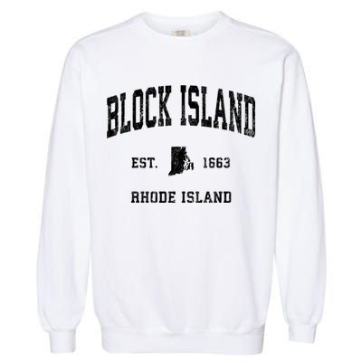 Block Island Rhode Island Ri Vintage Athletic Sports Garment-Dyed Sweatshirt