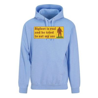 Bigfoot Is Real And He Tried To Eat My Ass Sasquatch Lover Unisex Surf Hoodie