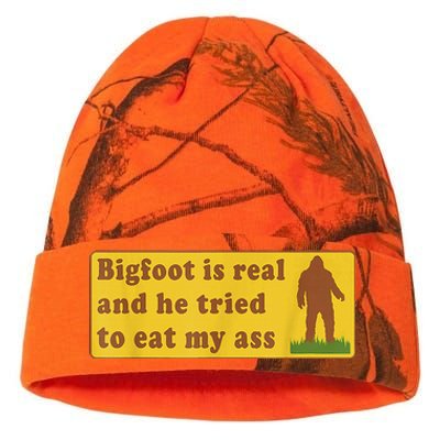 Bigfoot Is Real And He Tried To Eat My Ass Sasquatch Lover Kati Licensed 12" Camo Beanie