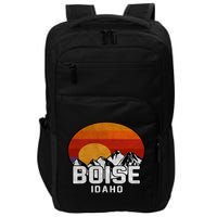 Boise Idaho Retro Mountain Sunset Gift Impact Tech Backpack