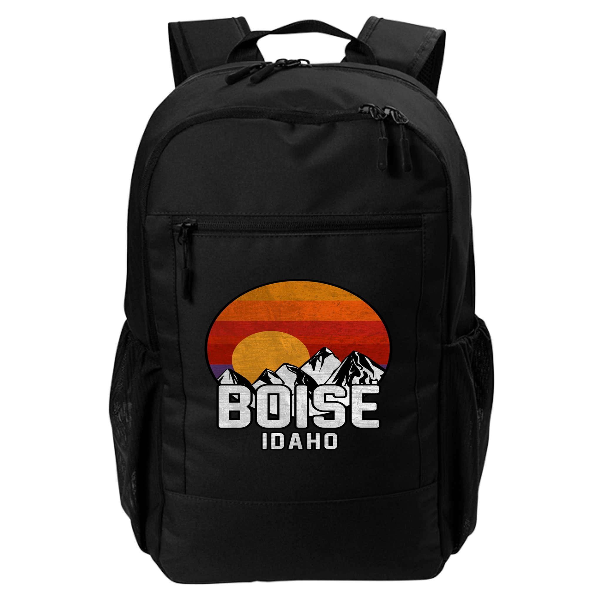Boise Idaho Retro Mountain Sunset Gift Backpack