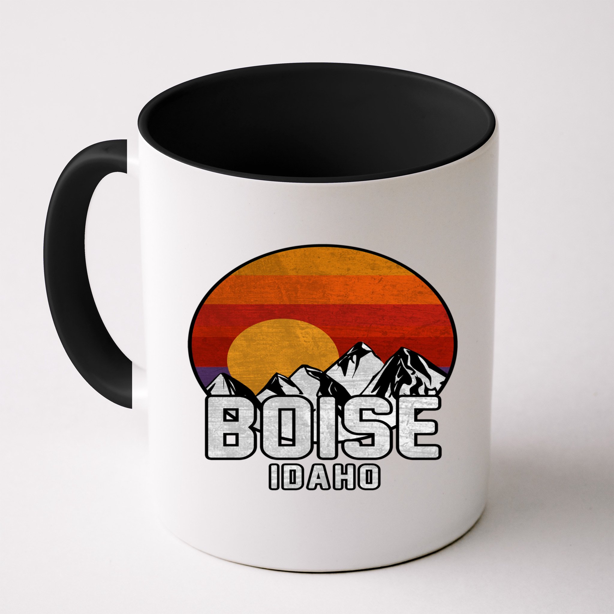 Boise Idaho Retro Mountain Sunset Gift Mug