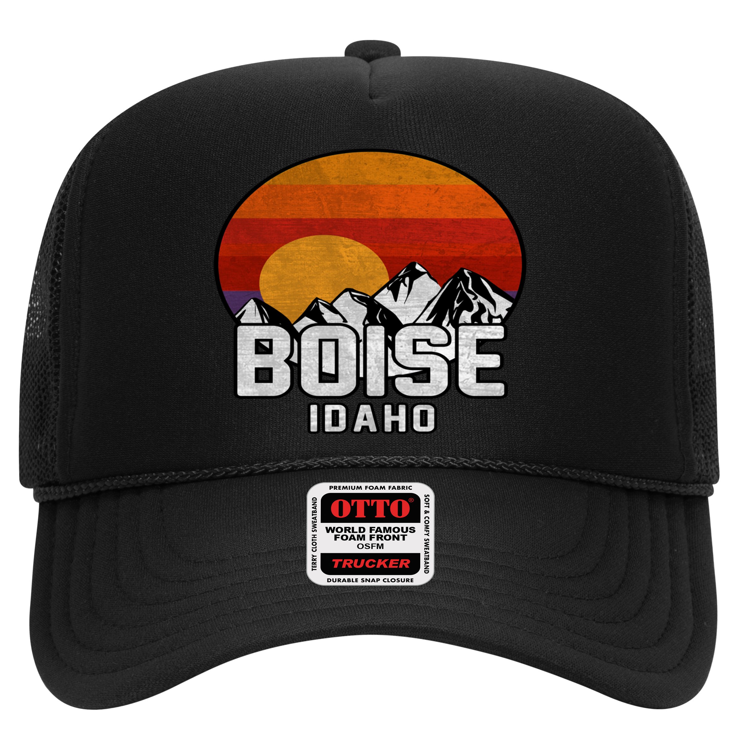 Boise Idaho Retro Mountain Sunset Gift Hat