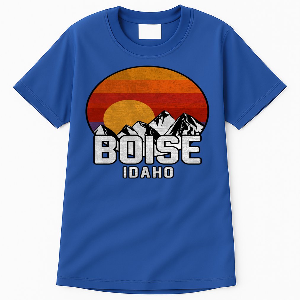 Boise Idaho Retro Mountain Sunset Gift Tall T-Shirt