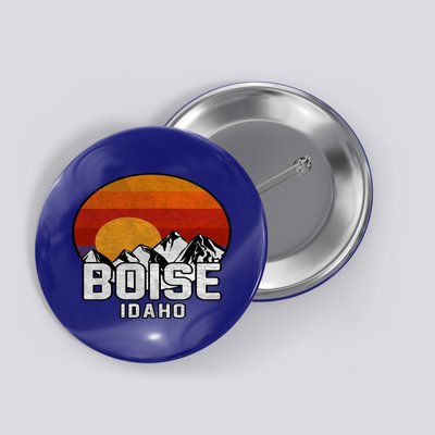 Boise Idaho Retro Mountain Sunset Gift Button