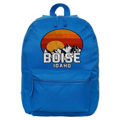 Boise Idaho Retro Mountain Sunset Gift 16 in Basic Backpack
