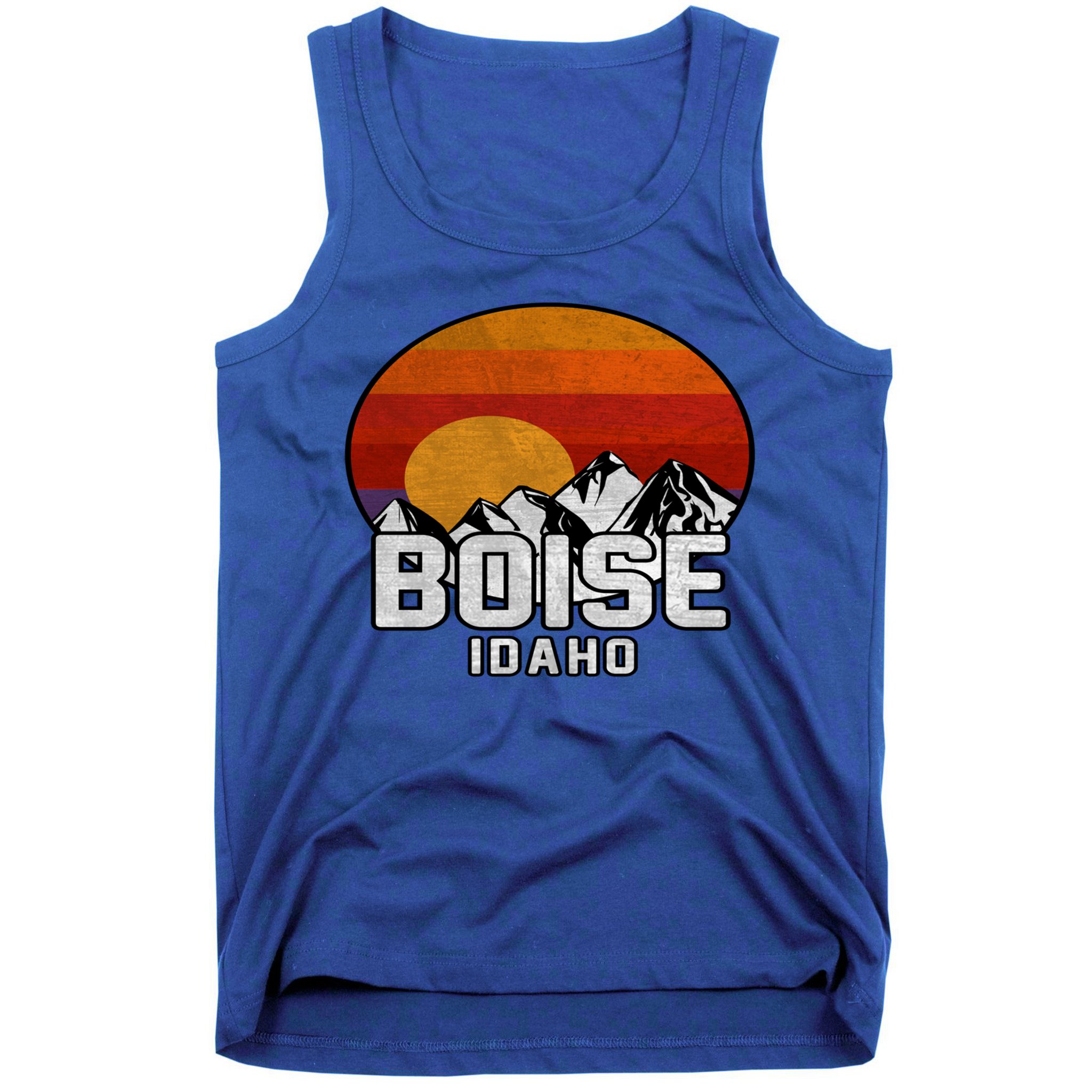 Boise Idaho Retro Mountain Sunset Gift Tank Top