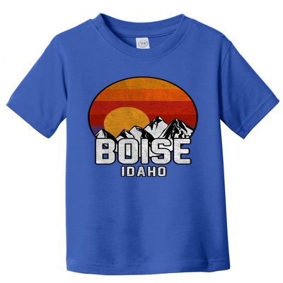 Boise Idaho Retro Mountain Sunset Gift Toddler T-Shirt