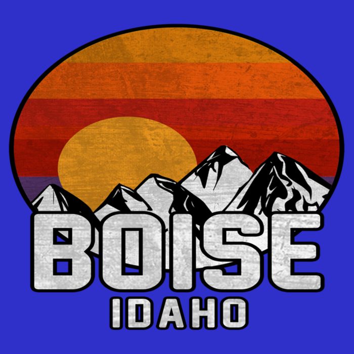 Boise Idaho Retro Mountain Sunset Gift Zip Tote Bag