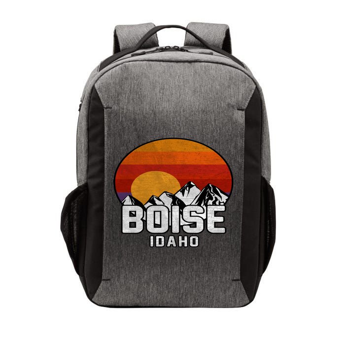 Boise Idaho Retro Mountain Sunset Gift Vector Backpack