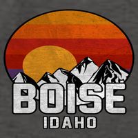 Boise Idaho Retro Mountain Sunset Gift Vector Backpack