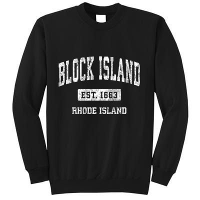 Block Island Rhode Island Ri Vintage Athletic Sports Sweatshirt