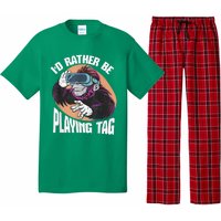 Bruh ID Rather Be Playing Tag Monkey Video Game Gorilla Pajama Set