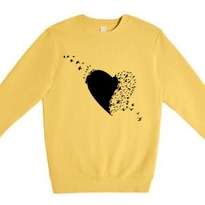 Bird Flocking Heart Premium Crewneck Sweatshirt