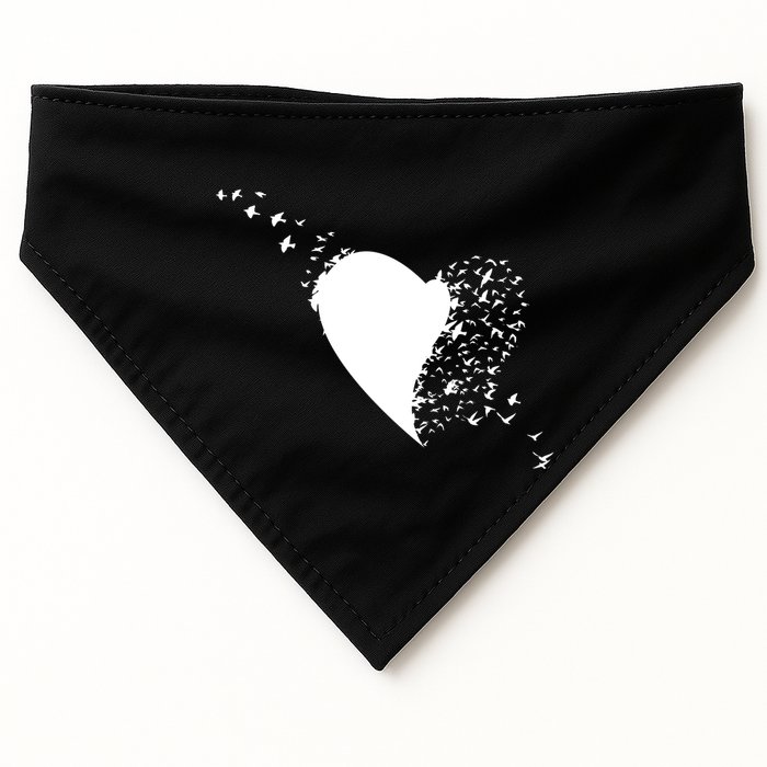 Bird Flocking Heart USA-Made Doggie Bandana