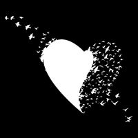 Bird Flocking Heart USA-Made Doggie Bandana