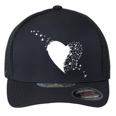 Bird Flocking Heart Flexfit Unipanel Trucker Cap