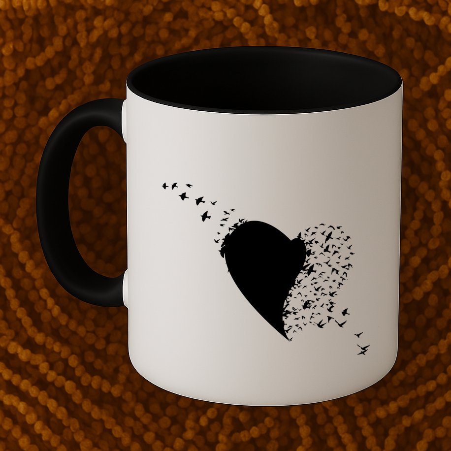 Bird Flocking Heart Mug