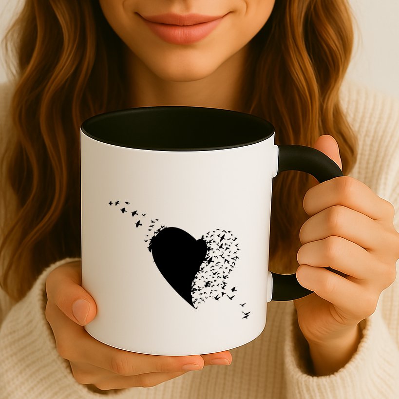 Bird Flocking Heart Mug