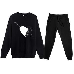 Bird Flocking Heart Premium Crewneck Sweatsuit Set