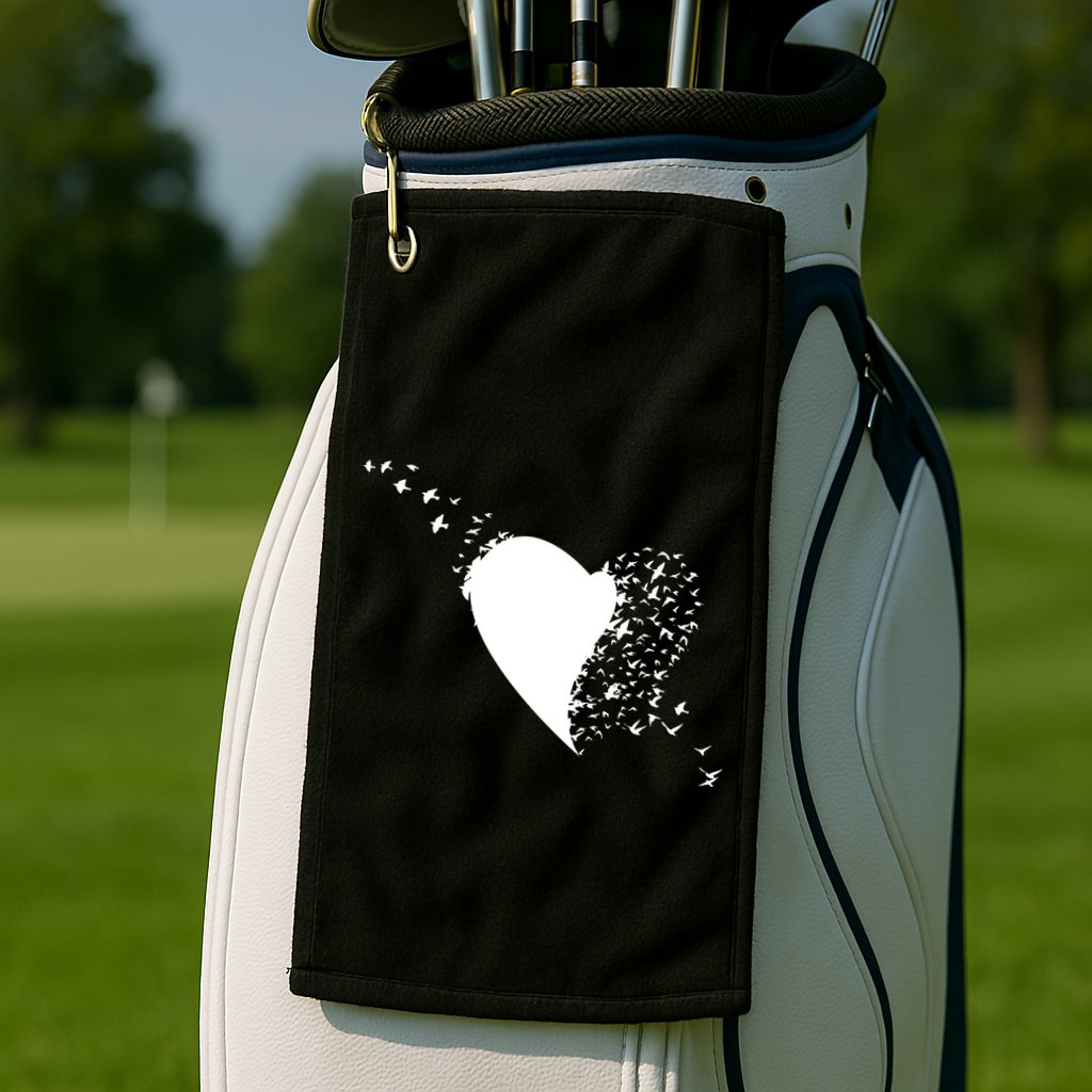 Bird Flocking Heart Golf Towel