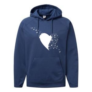 Bird Flocking Heart Performance Fleece Hoodie