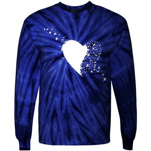 Bird Flocking Heart Tie-Dye Long Sleeve Shirt