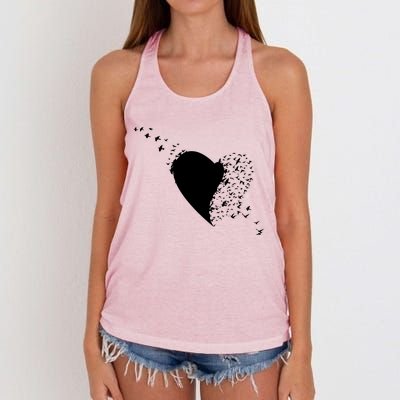 Bird Flocking Heart Women's Knotted Racerback Tank