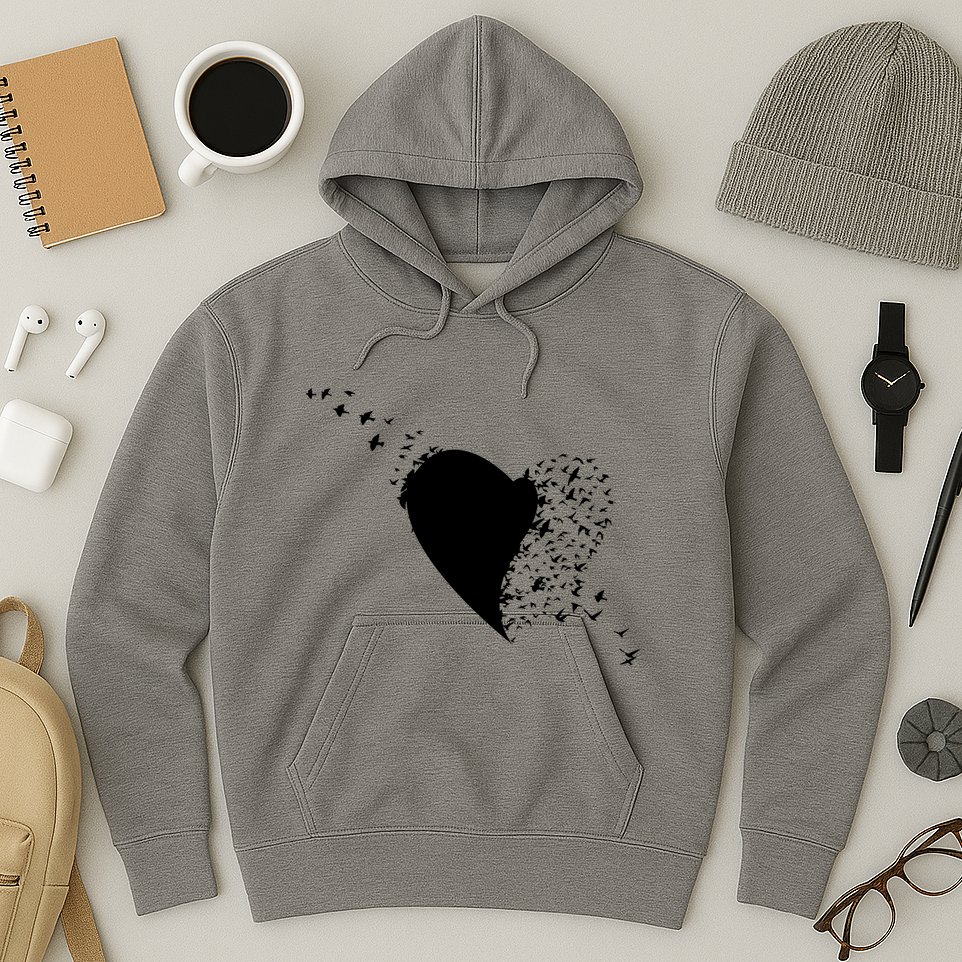 Bird Flocking Heart Hoodie