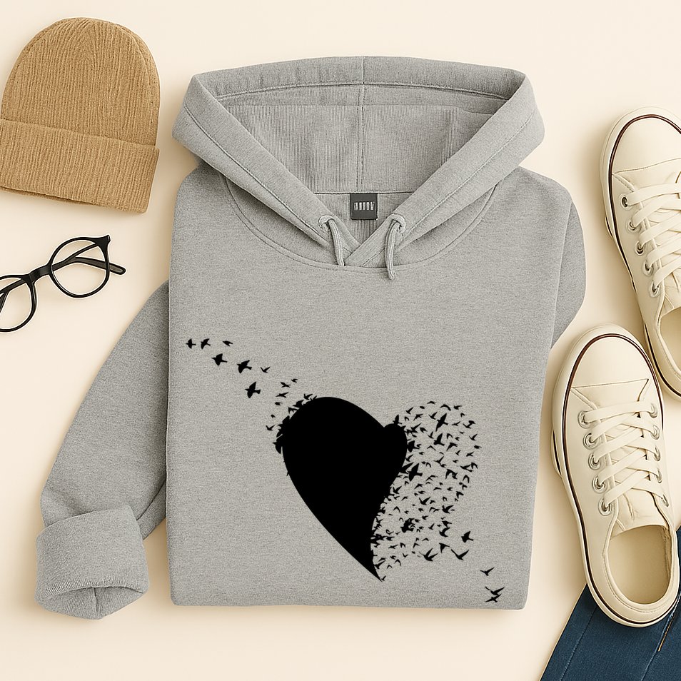 Bird Flocking Heart Hoodie
