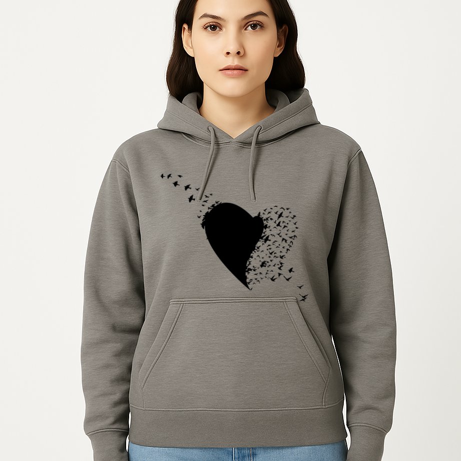 Bird Flocking Heart Hoodie