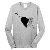 Bird Flocking Heart Long Sleeve Shirt